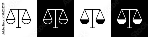 justice black and white icon design concept