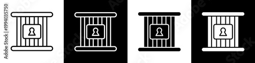 jail black and white icon design concept