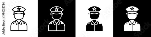 policeman black and white icon design concept