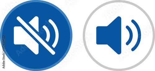 Audio volume icon set, four sound level symbols showing mute low medium and high volume for user interface and media control design.