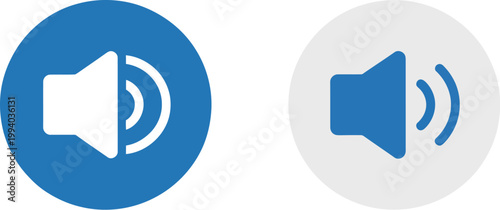 Audio volume icon set, collection of four speaker icons representing mute and different sound levels for UI UX apps and digital controls.