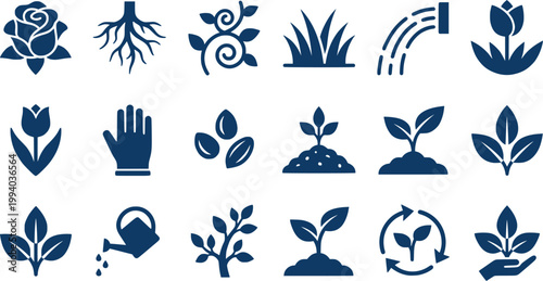 Hand-drawn botanical and nature elements for organic branding. Rustic naive marker sketch illustrations featuring rose, tulips, grass, and seeds.
