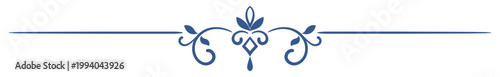 Blue vintage leaf-shaped border for decorating wedding cards.