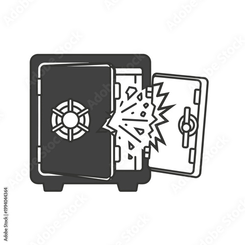 Black Safe with Open Door.