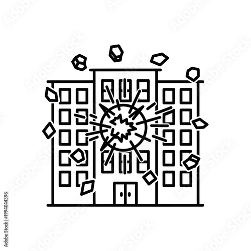 Building destruction explosion damage.