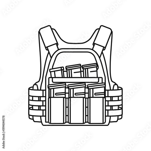 Detailed drawing of a bulletproof vest.