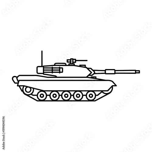 Detailed illustration of a military tank.