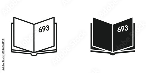 Contrast comparison of open books with differing visual styles and page numbers