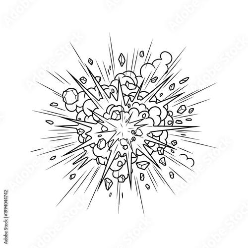 Explosion blast effect graphic illustration.