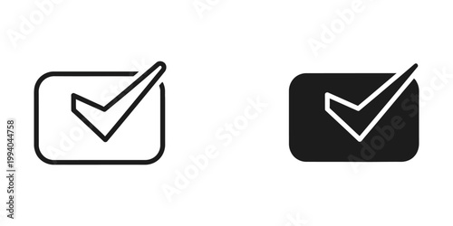 Two contrasting checkmark icons in different background styles for approval indication