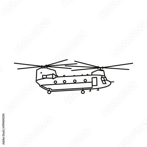 Large helicopter with rotor blades 1.