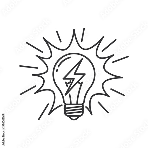 Light Bulb with Electric Spark Inside.