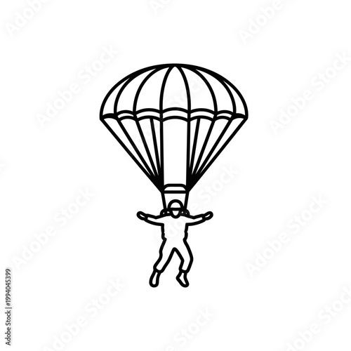 Person jumping with open parachute gear 1.