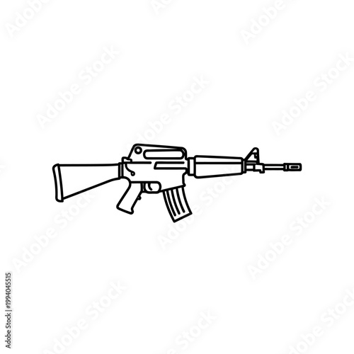 Rifle gun with magazine and stock.