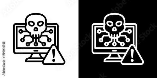 Infected Computer Icon Set Multiple Style Collection