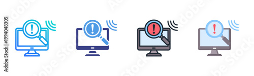 Computer Scan Icon Set Multiple Style Collection