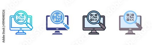 Qr Code Scan Icon Set Multiple Style Collection