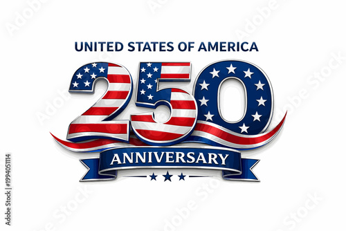 United states 250th anniversary logo a patriotic celebration of american history
