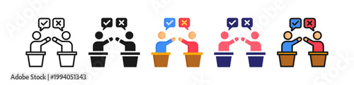 Debate Multiple Style Icon Set Collection. 