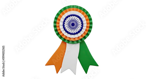 Indian Flag Rosette Badge