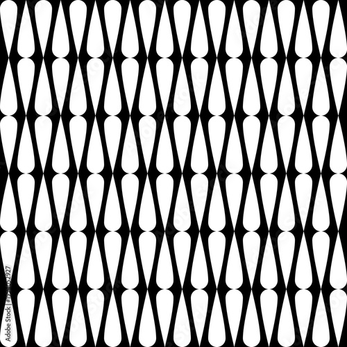 Seamless Minimalist Black and White Teardrop Pattern