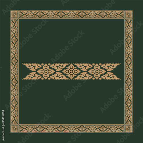 Khmer ancient frame ornament art