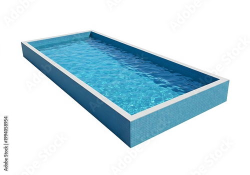 Crisp 3D Render: Rectangular Pool Serenity