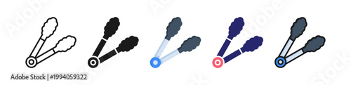 Tongs Multiple Style Icon Set Collection. 