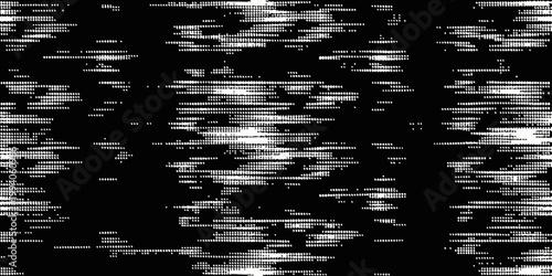 Abstract black and white digital noise pattern resembling textured fabric