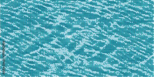 Abstract turquoise mosaic texture resembling rippling water surface