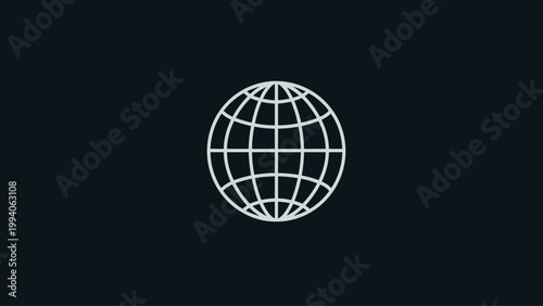 Global Connection Minimalist Earth Globe Line Icon Representing Worldwide Communication and Networking