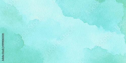 Soft green watercolor background with abstract shapes and texture for design and decoration