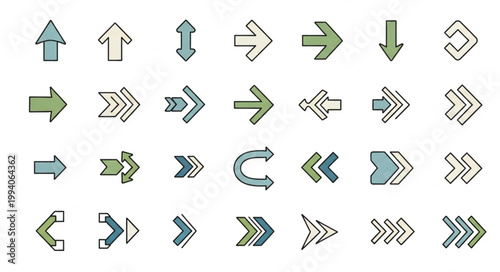 Collection of Hand Drawn Arrows in Various Styles and Directions.