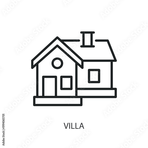 Villa thin line vector icons