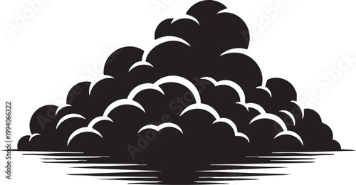 Black cloud vector, stormy weather icon, dark clouds silhouette, weather symbol