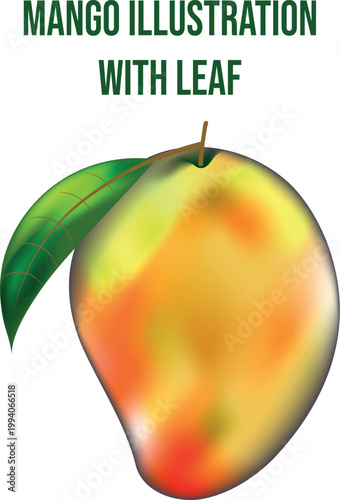 vector illustration of a fresh red apple with a green leaf isolated on a white background