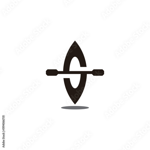 letter s canoe simple geometric logo vector