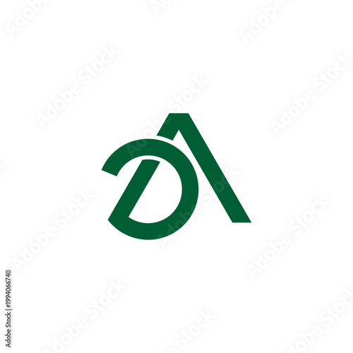 letter da linked loop simple geometric triangle  logo vector