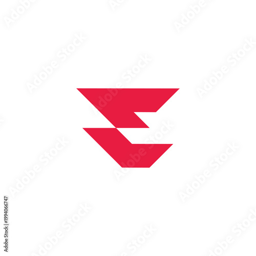 letter e simple sharp simple geometric arrow logo vector
