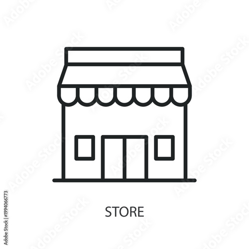 Store thin line vector icons