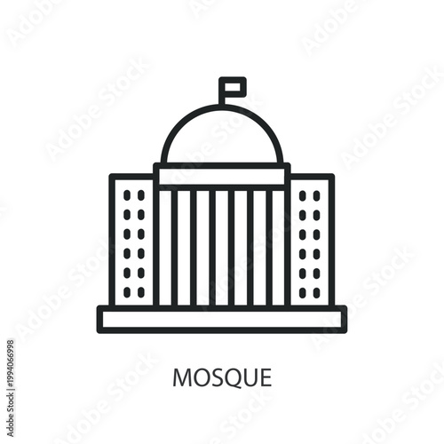 Mosque thin line vector icons