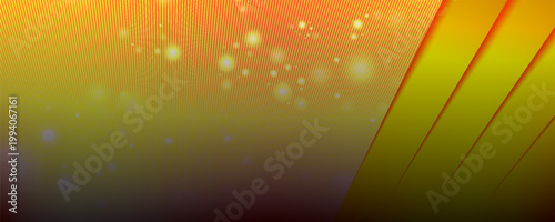 Abstract luxury golden yellow background with diagonal geometric stripes and glowing bokeh lights. Vector Eps 10