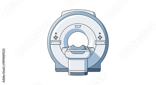 Illustration of a Medical MRI Machine on White Background