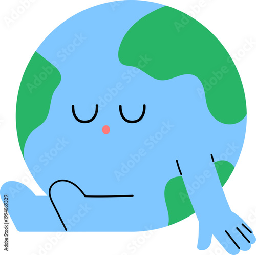 앉아서 잠자는 지구