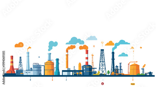 vector illustration of oil um industry