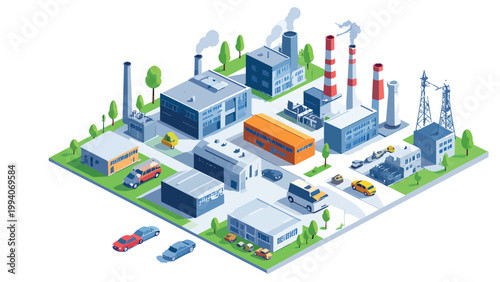 vector 3d oil refinery industry