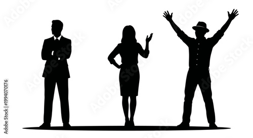 May Day Labor Union Solidarity Silhouette Vector Illustration