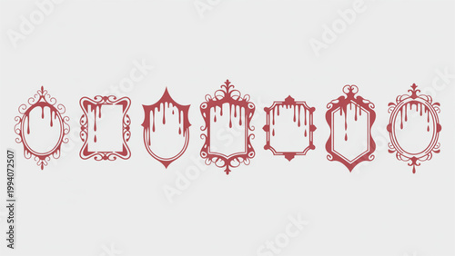 A collection of colorful, stylized circular icons with a dotted outline and a diagonal slash through them Vector