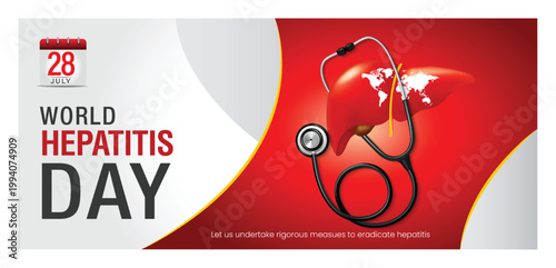 world hepatitis day, 28 july hepatitis day,simple typography and world map concept about hepatitis day editable social media template, simple typography, 