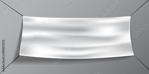 blank white banner hanging
